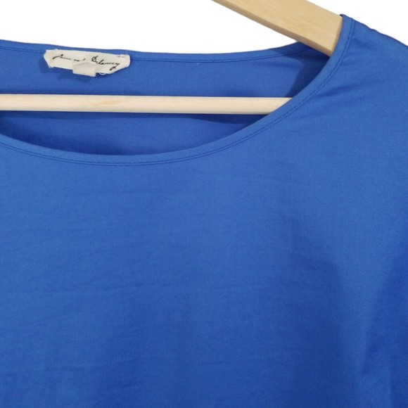 Jane & Delancey Blue Cotton Bell Sleeve Blouse Women's Small 3/4 Sleeve Peasant - Picture 8 of 12